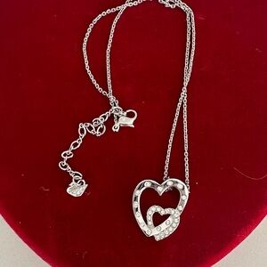 Swarovski Silver Double Heart Necklace
